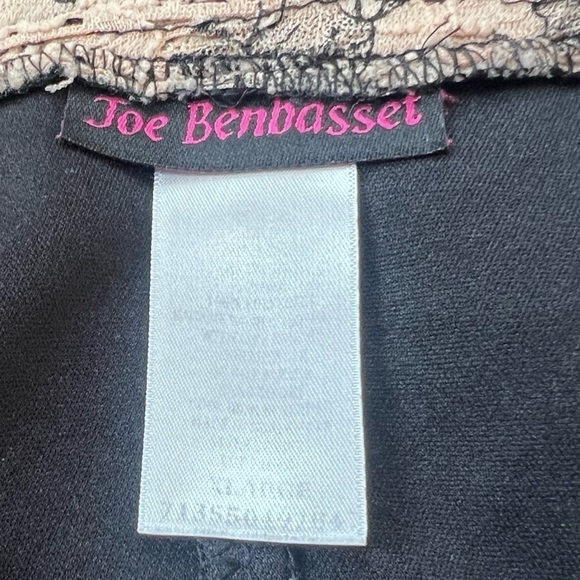 Joe Benbasset Pull On Floral Lace Mini Skirt Nude Black Flare A Line XL Stretchy - Picture 6 of 6